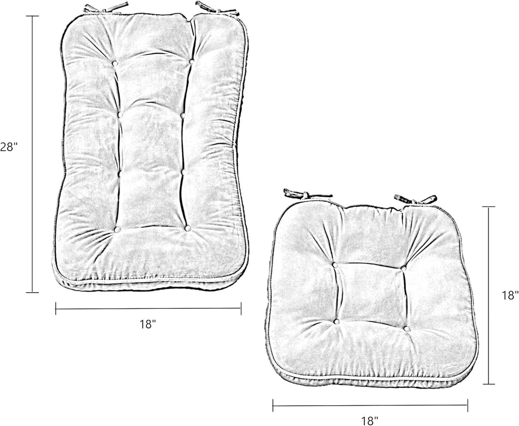 Greendale Home Fashions Jumbo Rocking Chair Cushion Set Hyatt Fabric, Cream G12746
