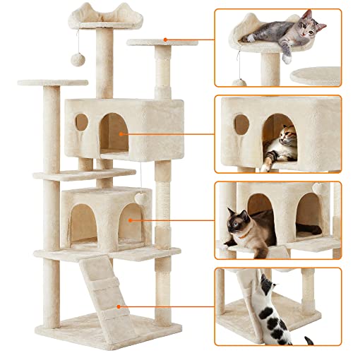 Yaheetech 54in Cat Tree Tower Condo Furniture with Scratch Post Y196