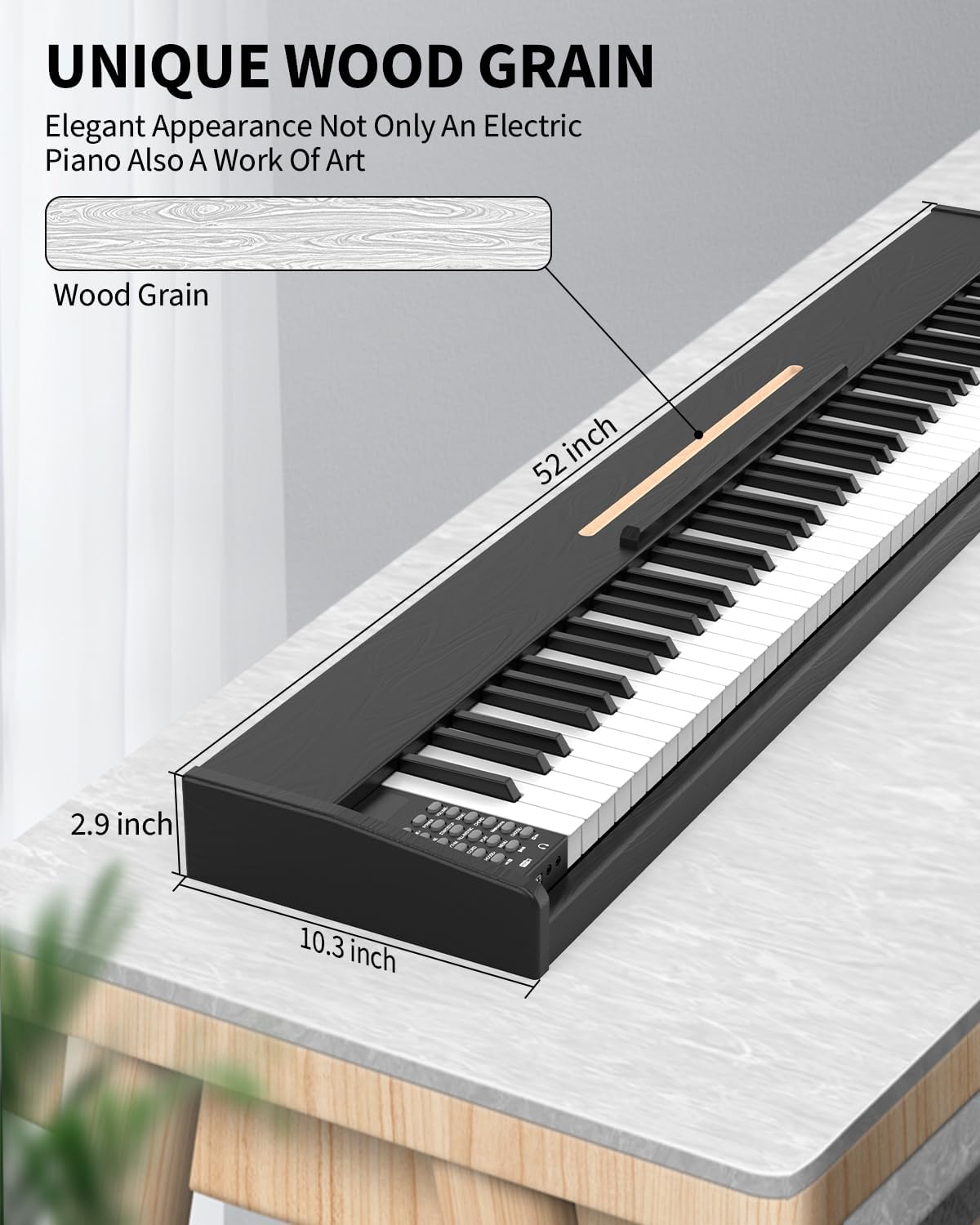 88 Key Digital Piano Keyboard, Weighted Hammer Action, Triple Pedal O180