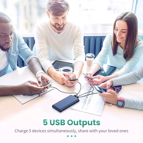 Portable Charger 38800mAh Power Bank with LCD Display, USB-C, 5 USB Outputs O180
