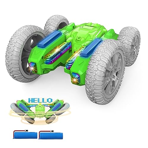 DEERC 1/14 Brushless Fast Extreme 70kph 4X4 Off-Road Truck, 7 Lighting Modes Remote Control with 2 Li-ion Batteries, Electric Large Truggy for Snow Sand
