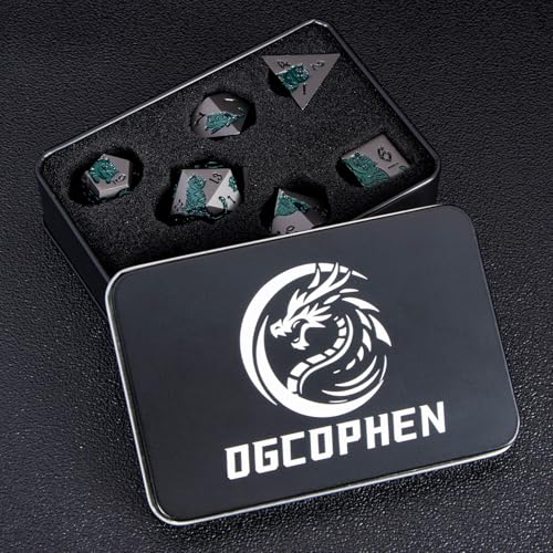 Metal DND Cat Dice 7PCS Polyhedral RPG Dice Set with Gift Case B373640