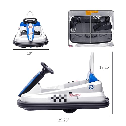 Aosom Toddler Bumper Car 6V Electric Ride-On with EVA Bumper Edges, Red X8428