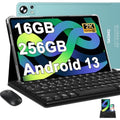 11 inch Android 13 Tablet 16GB+256GB Tablets with 1TB Expand, Octa-Core 2000 * 1200 2K FHD Display 13MP Camera, 8600mAh, Quad Speakers, 5G WiFi, Split Screen Support (Blue with Case)
