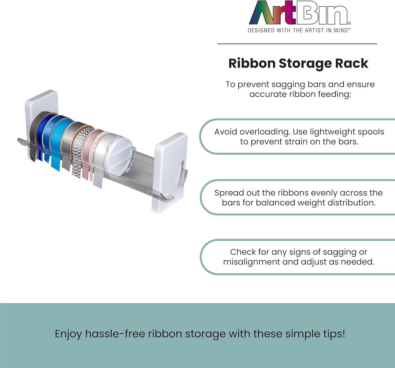 ArtBin Ribbon Storage Rack - White S47087