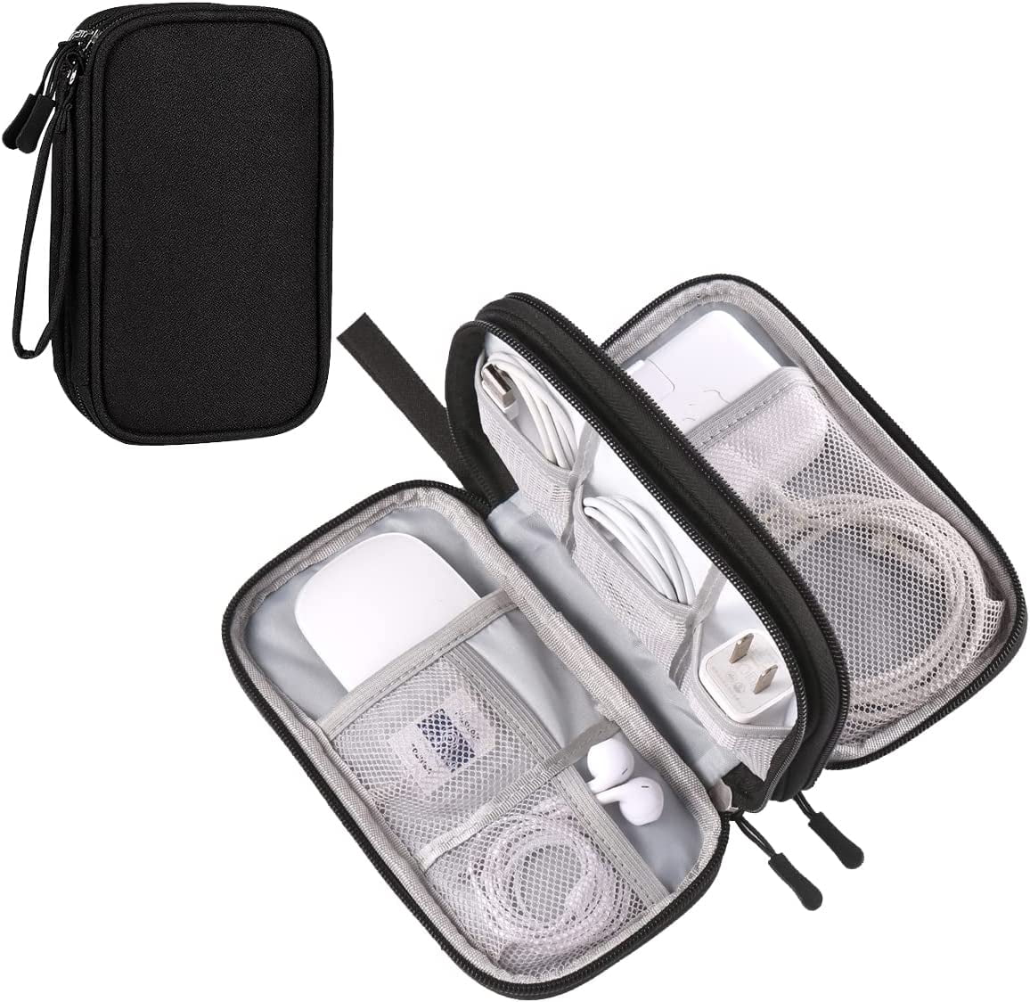 Travel Electronics Organizer Pouch Light Grey Storage Bag B895