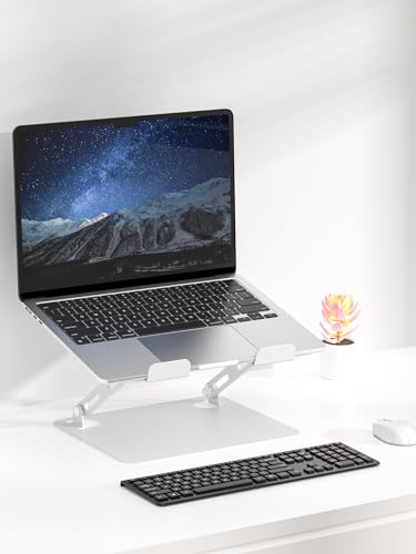 SOUNDANCE Laptop Stand for Desk, Adjustable Height, Ergonomic Metal Riser, Black W5708