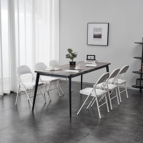 4PCS Elegant Folding Metal Chairs with Padded Seats, Grey T903