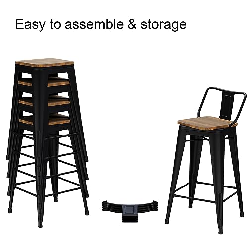 Andeworld 30 Inch Swivel Bar Stools Set of 4 Counter Height Industrial Metal N1695