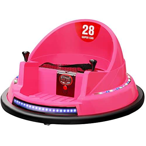 ROOMTEC Bumper Car for Toddlers 1-3, 12V Toddler Bumper Car with Remote Control, Safety Certified, Flashing Lights Music & 360 Degree Spin for Birthday (12V, Blue)