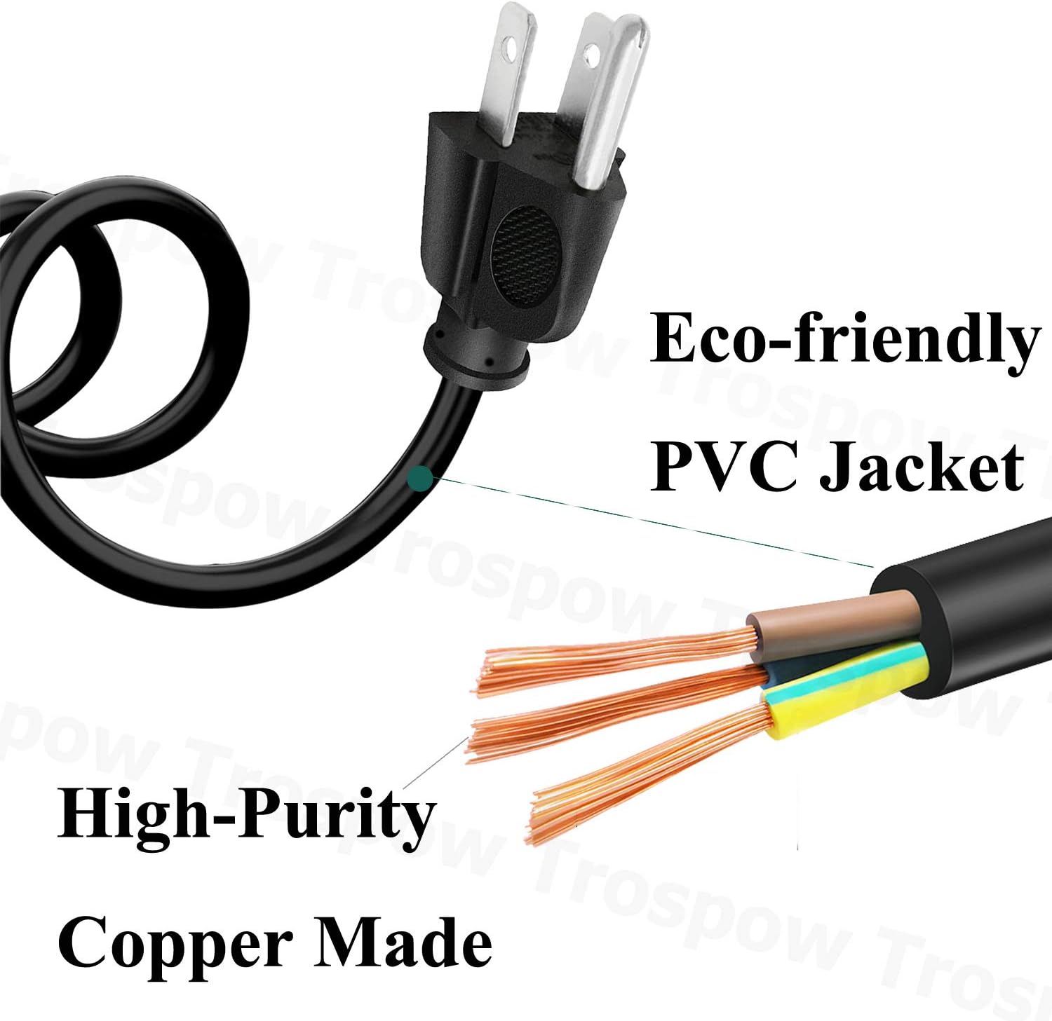 Xbox 360 Power Cord Replacement 8.2ft AC Adapter Cable Y636448