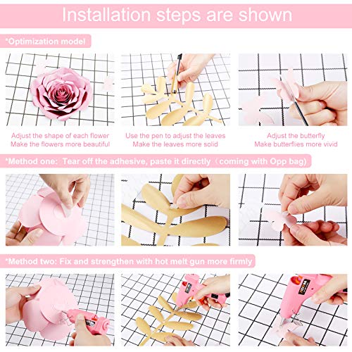 Paper Flowers Wall Decorations, Large 3D Artificial Flowers for Nursery, Wedding, Party Backdrop V6866