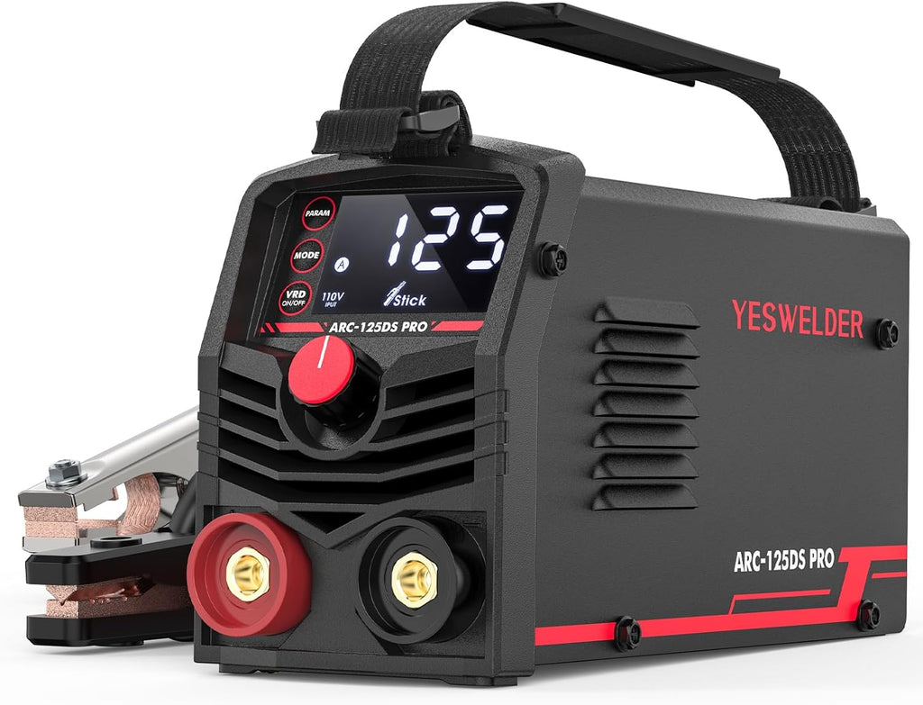 YESWELDER Large LED Display 125Amp Stick Welder,110V Portable ARC Welding Machine, Mini MMA Welder Machine with Hot Start, Arc Force