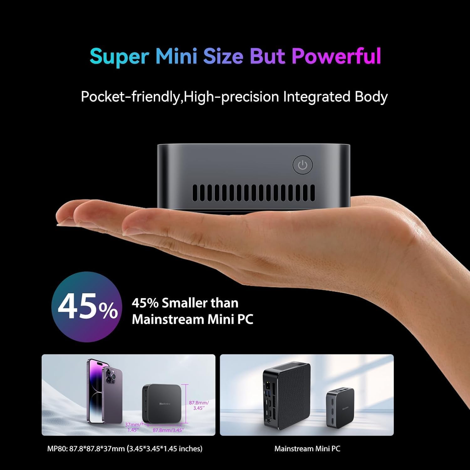 Blackview MP80 Mini PC Intel N95 16GB 512GB Win 11 C435