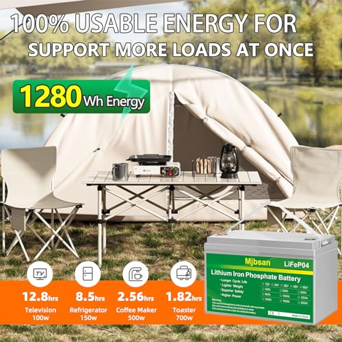 12V 100Ah LiFePO4 Battery with 100A BMS for RV, Solar, Trolling Motor J360