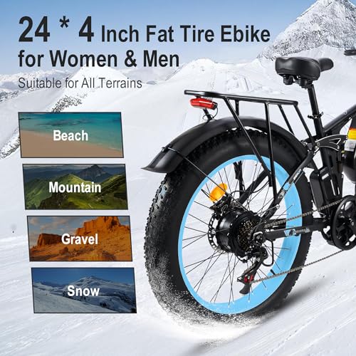 Seeker24 3000W Peak Dual Motor Fat-Tire Electric Bike for Adults, 52V 25AH, Full Suspension K89163