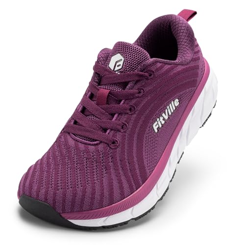 FitVille Wide Toe Box Shoes Women Breathable Wide Running Shoes for Women Lightweight Extra Wide Shoes for Women Comfortable Non Slip Extra Wide Shoes for Women with Swollen Feet with Cushioned