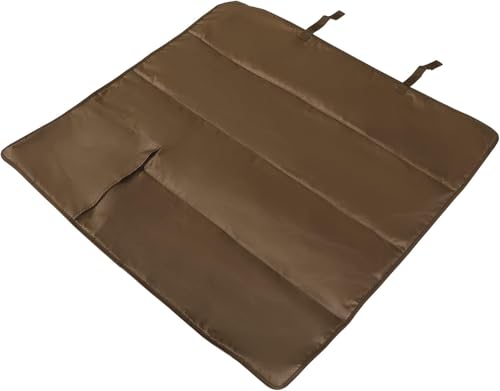 TIMBER RIDGE Collapsible Chair with Armrests, Cup Holder & Carry Mat, Earth Brown P53189