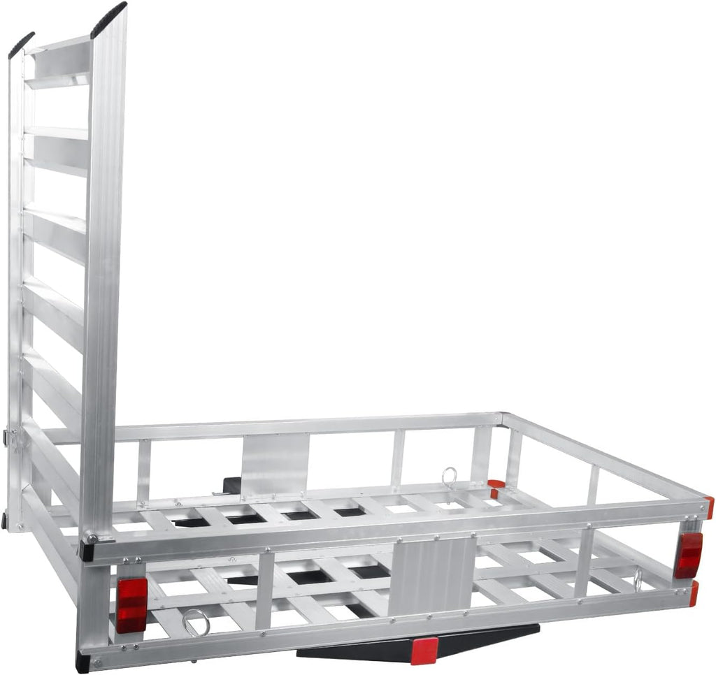 50" x 29.5" Hitch Cargo Carrier, 500lb Capacity Trailer Hitch Mount Cargo Basket, Luggage,Scooter,Wheelchairs Carrier Rack Fits 2" Hitch Receiver for SUV Truck Pickup