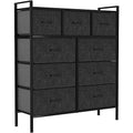 YITAHOME 9-Drawer Fabric Dresser, Furniture Storage Tower Cabinet, Organizer for Bedroom, Living Room, Hallway, Closet & Nursery, Sturdy Steel Frame, Wooden Top, Easy-to-Pull Fabric Bins(Light Grey)