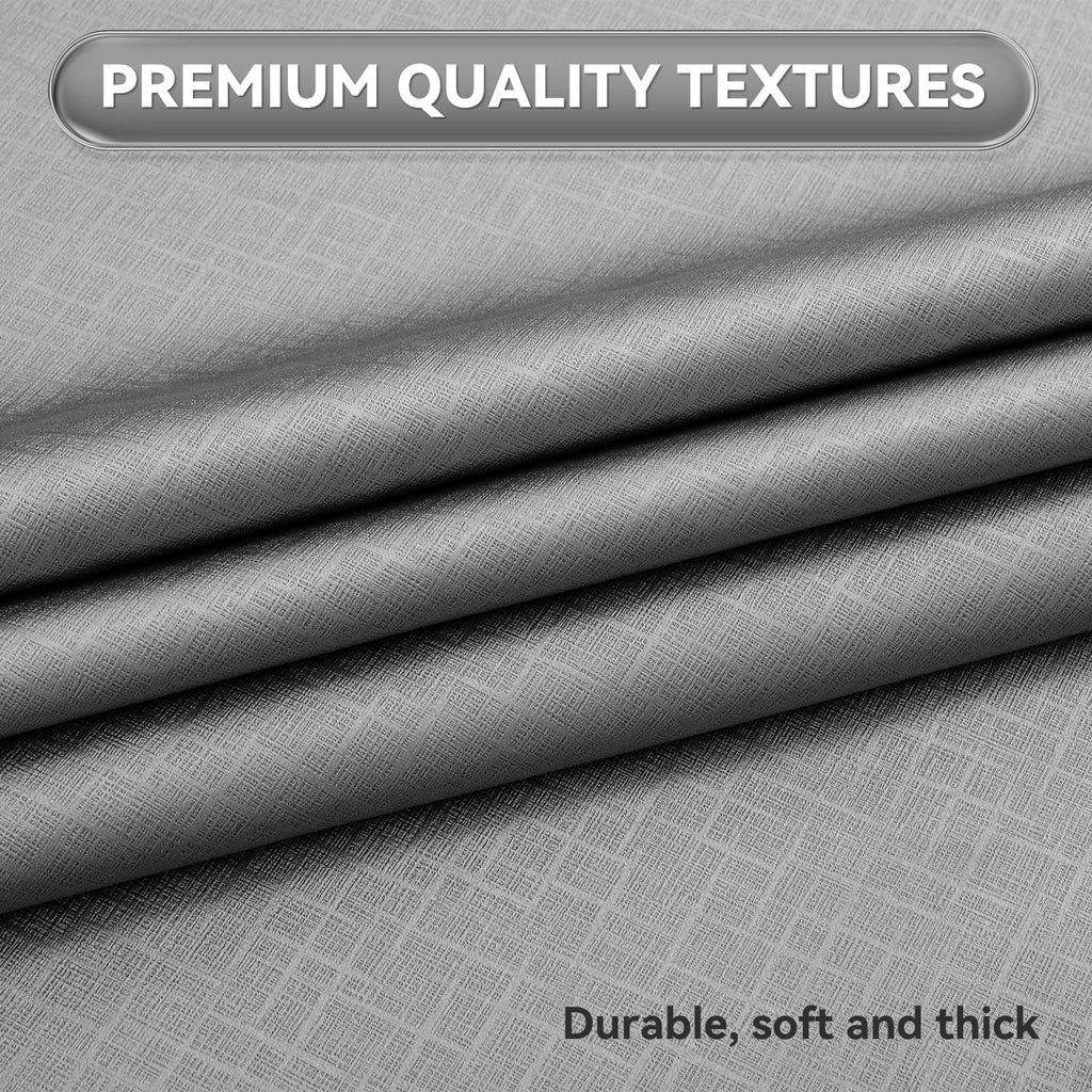 Embossed 100% Blackout Curtains for Bedroom, Grommet Single Panel, Gray, 52x84 inch D4116