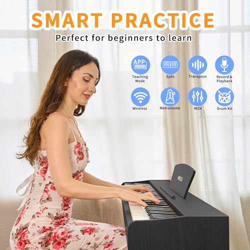 88 Key Fully Weighted Digital Piano with Hammer Action, Black G826