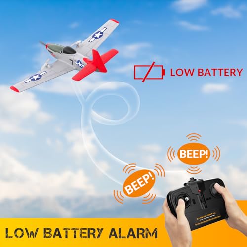 VOLANTEXRC RC Plane P51D Mustang RTF, 2.4Ghz 2CH Remote Control Airplane with Gyro Stabilization T471