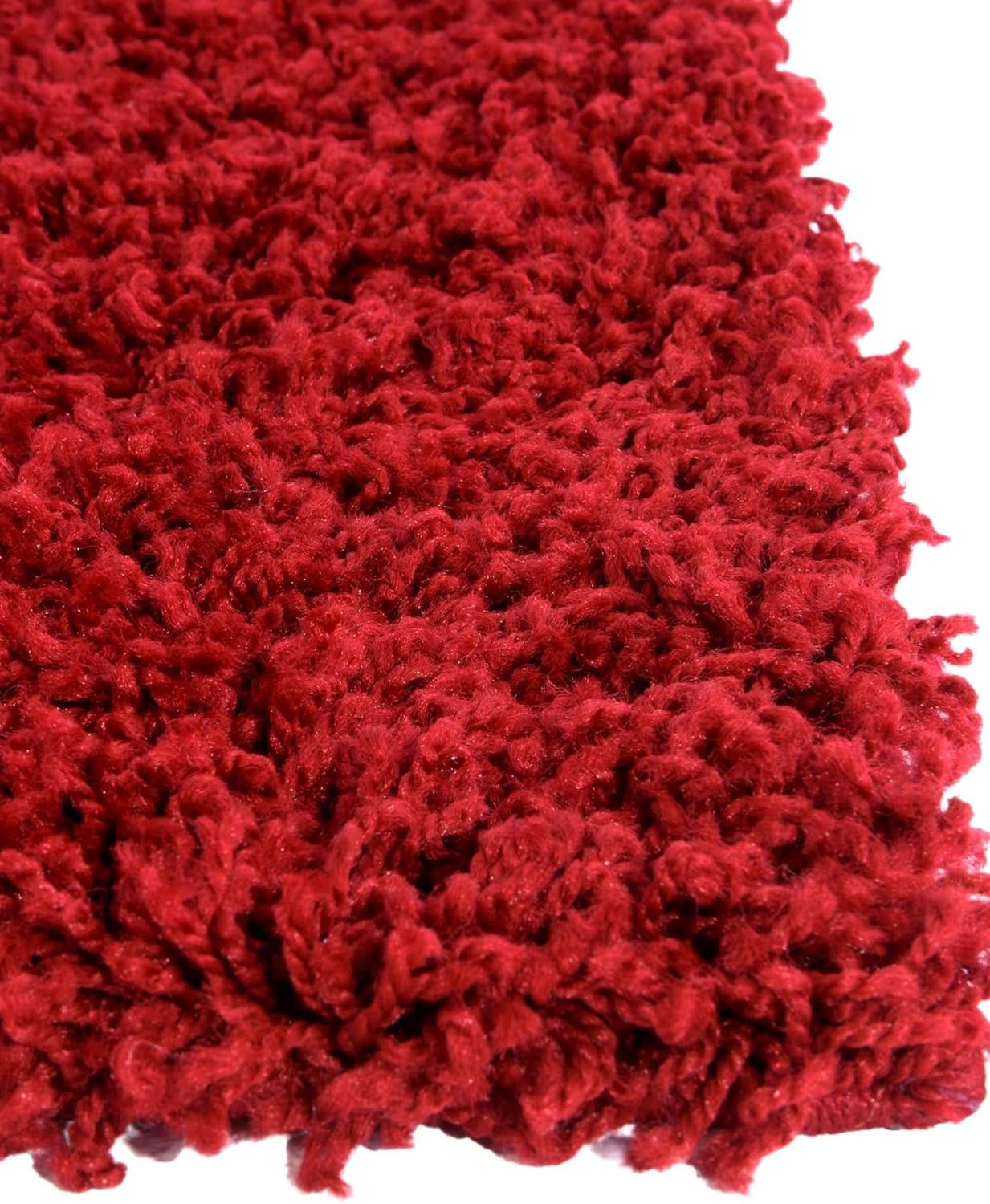 Rugs.com Über Cozy Solid Shag Rug 8' x 11' Cherry Red J691