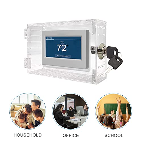 Universal Thermostat Lock Box with Key, Clear Acrylic Cover, 7.3 x 4.7 x 2.2 inch W96382