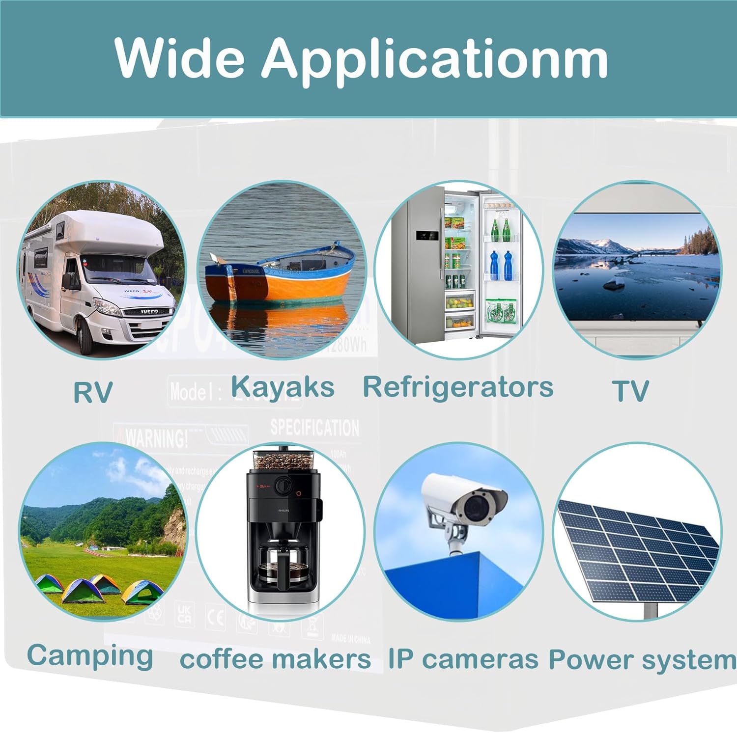 12V 100AH LiFePO4 Lithium Battery with 100A BMS for RV, Solar, Trolling Motor U605