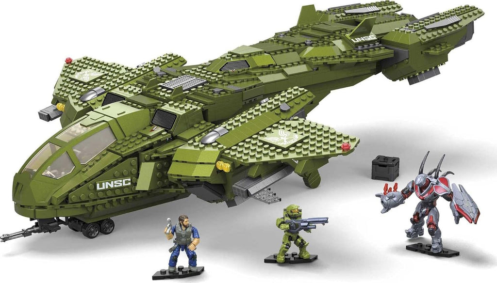 MEGA Halo Pelican Inbound Vehicle Building Set, 2024 Pieces, 3 Micro Figures H622