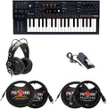 Arturia MiniFreak 37-Key Hybrid Synthesizer Bundle with Closed-Back Headphones, Sustain Pedal, MIDI and 1/4" TRS Cables (7 Items)