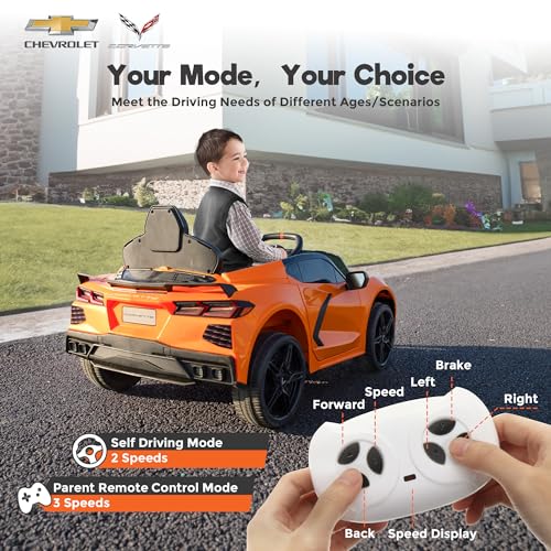 Chevrolet Corvette C8 12V Kids Electric Ride-On Car with Remote Control K879