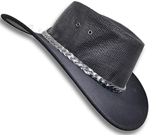 Oztrala HAT Australian Outback P-Leather Felt Mesh Breezer Cowboy Aussie Jacaru Golf HSRZ US
