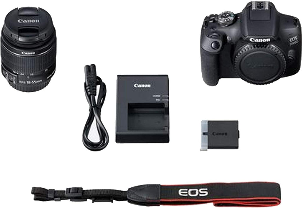 Canon EOS 2000D DSLR Camera with 18-55mm Lens, Case & 32GB Card (Renewed) B13548