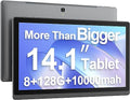 14.1 Inch Android Tablet, Android 12 Large Screen Tablet with1080P Full HD, 6G+128G, 512G-Expand, WiFi 5 Computer Tablets with 10 Hours Long Lasting Battery, 2023 Release-Grey