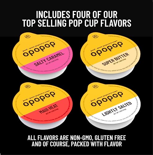 Opopop Microwave Popcorn Variety 12-Pack with Silicone Popcorn Popper W43463