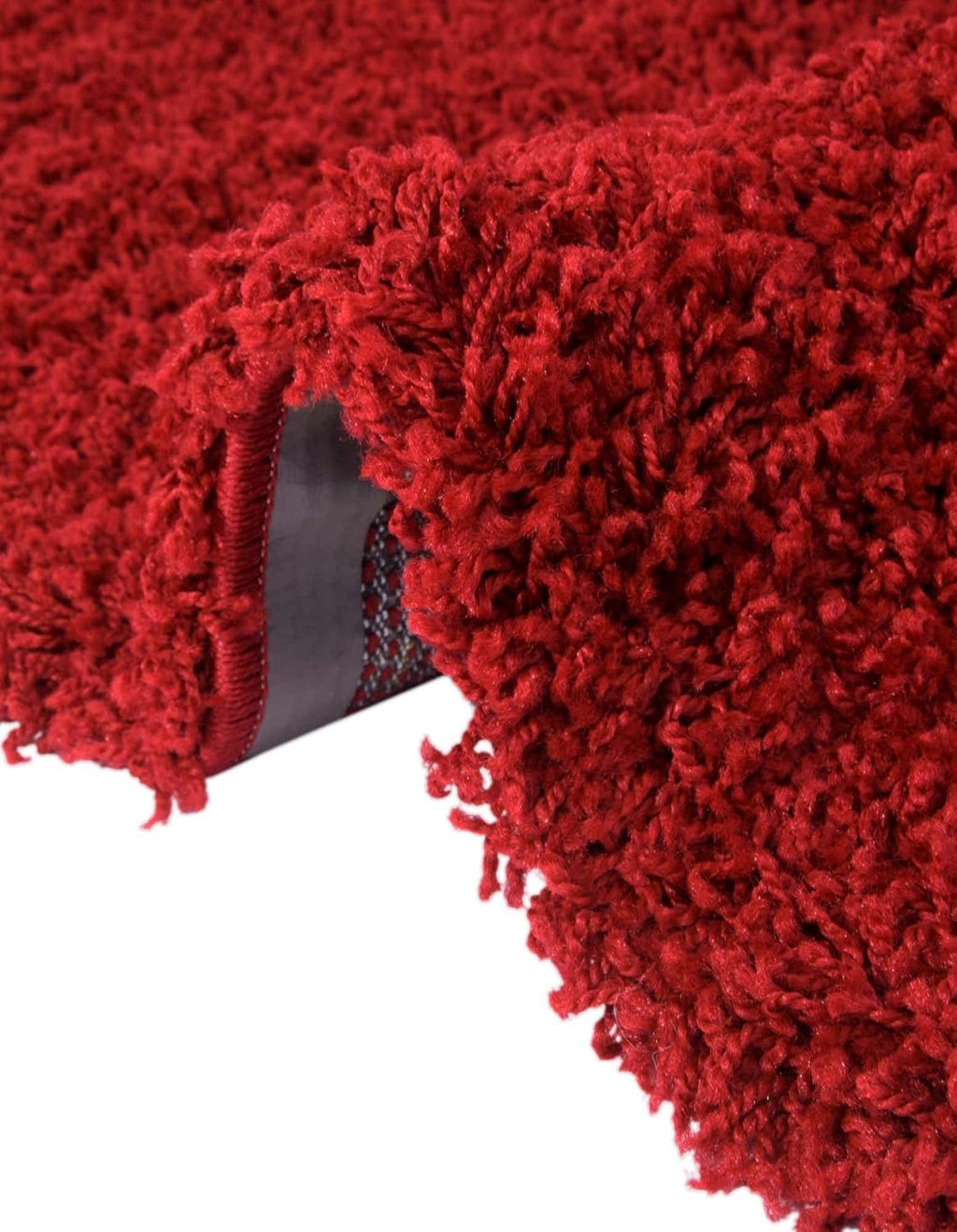 Rugs.com Über Cozy Solid Shag Rug 8' x 11' Cherry Red J691