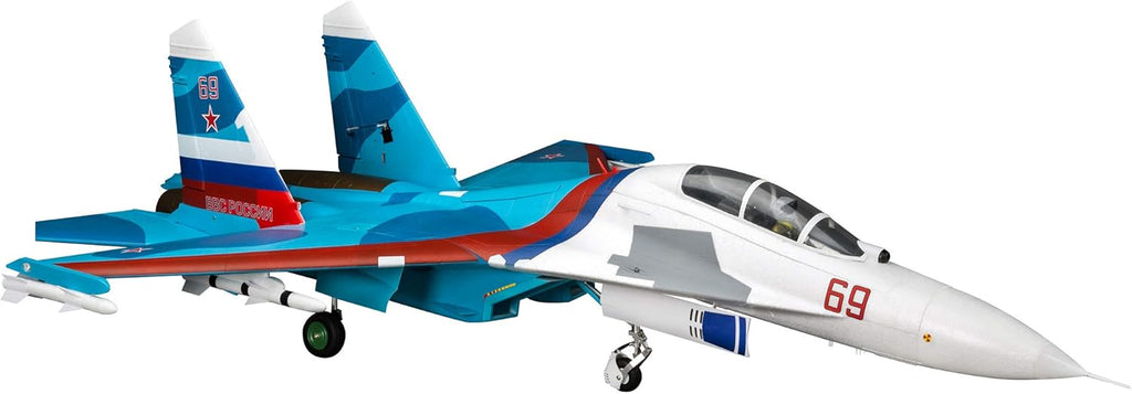 E-flite RC Airplane SU-30 Twin 70mm EDF BNF Basic (Transmitter, Battery and Charger not Included) with AS3X & Safe Select, 1100mm, EFL01050