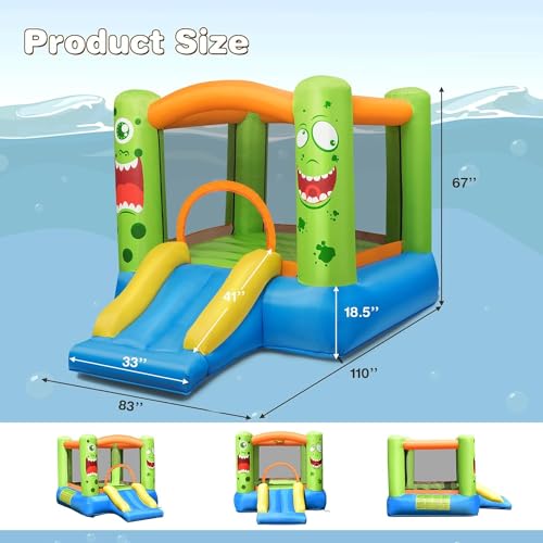 DORTALA Inflatable Bounce House with Slide, Basketball Rim, for Kids X531