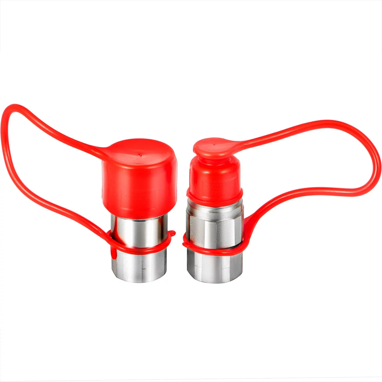 VEVOR Flat Face Hydraulic Couplers 1/2" NPT, Skid Steer Quick Connect with Dust Caps V191