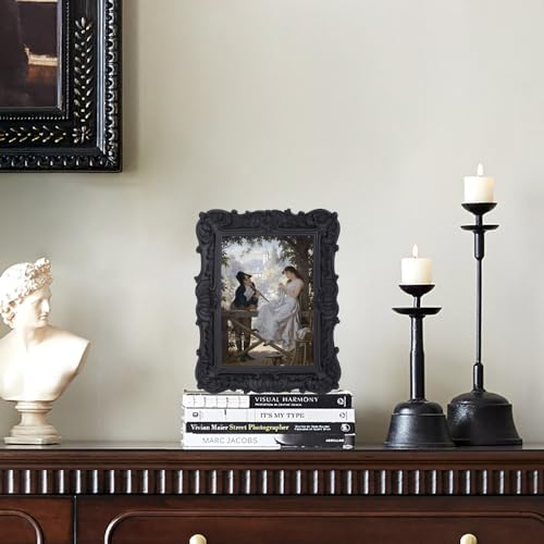 Antique Picture Frames 8x10 Vintage Victorian Ornate with Glass, Black S55546