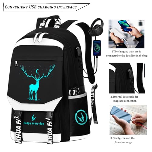 Boys Laptop Backpack with USB Port, Anti-Theft Lock, Blue C49819
