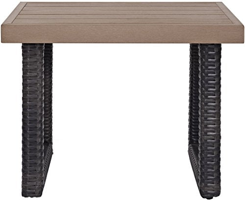 Crosley Furniture Beaufort Outdoor Wicker Side Table, Brown E4834