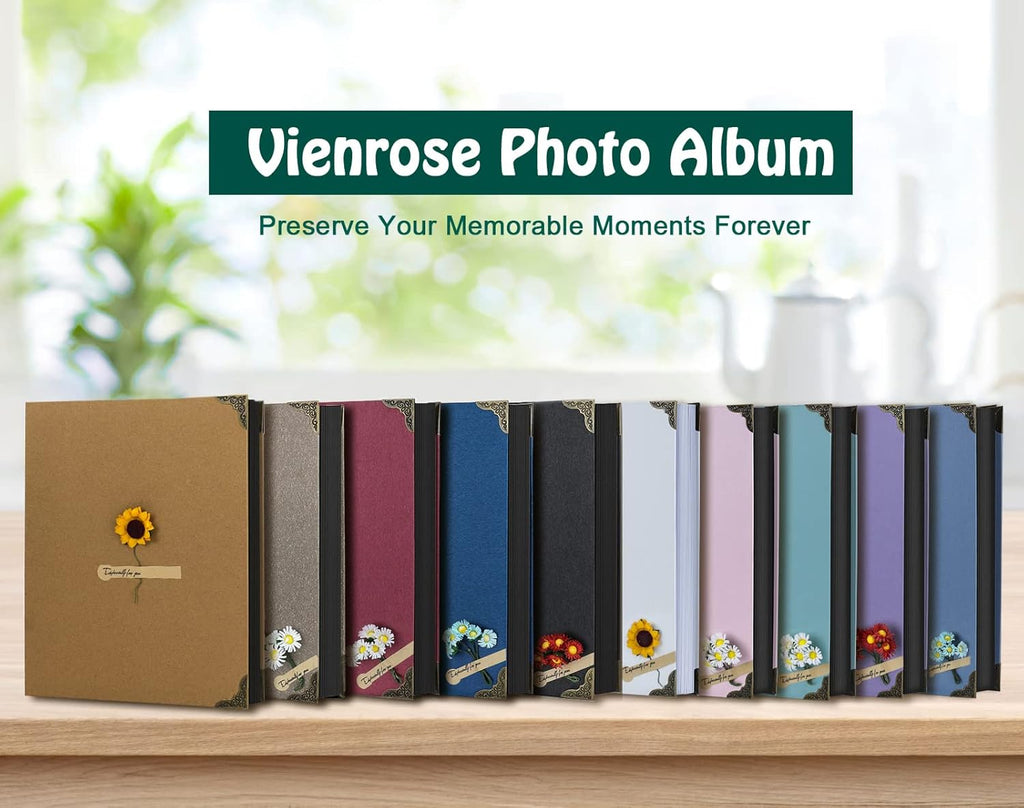 Vienrose DIY Scrapbook Photo Album Kit with Pens Tapes and Stickers, 60 Pages, Skyblue D57570