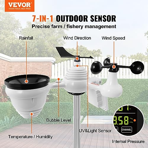 VEVOR YT60234 WiFi Weather Station 7-in-1 with 7.5" Color Display O347106