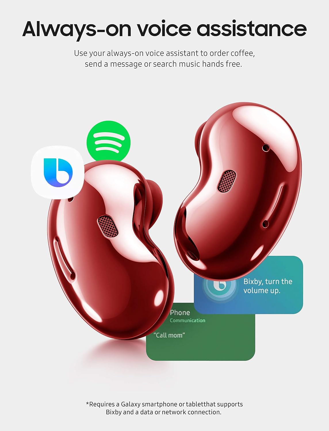 SAMSUNG Galaxy Buds Live True Wireless Earbuds with Active Noise Cancelling, Mystic Red K945960