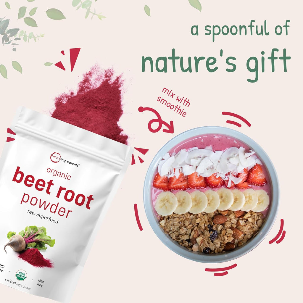 Organic Beet Root Powder, Cold Pressed, Non-GMO, Vegan N30055