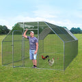 LEMBERI Large Chicken Coop, Flat-roof Walk-in Poultry Chicken Hen cage, Rabbits Duck Cages with Waterproof and Anti-Ultraviolet Cover for Outside,Backyard and Farm