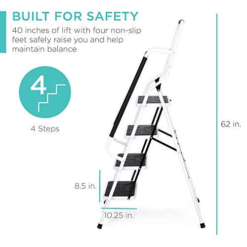 Best Choice Products 4-Step Folding Ladder with Padded Hand Grips O490